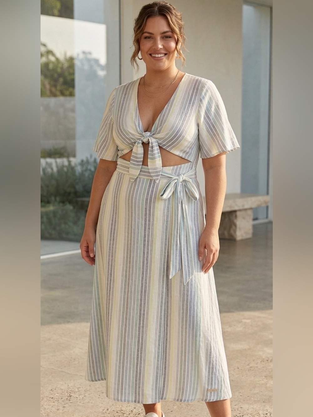 Striped Wrap Dress